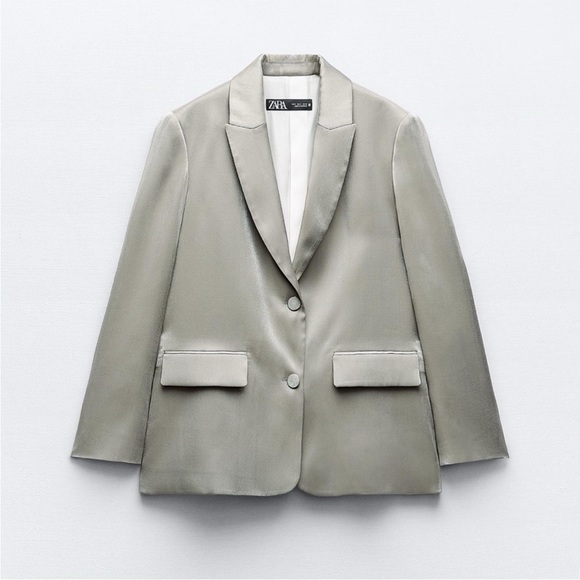 ZARA 2 PIECES MATCHING SET METALLIC JACKET AND METALLIC PANTS - Picture 14 of 16